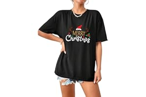 NetSetUK Women's Christmas Oversized T-Shirt Santa Gingerbread Top Round Neck Ladies Short Sleeve Xmas Baggy T Shirt
