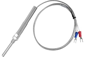 KUULEYN Termocoppia, sonda per termocoppia, filettatura M8 ad alta sensibilità Termocoppia tipo K Sonda da 30 mm Cavo per sensore di temperatura 0-400 ℃ per la misurazione della temperatura(1M)