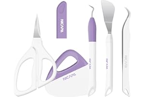 NICAPA Vinyl Weeding Tools, Permanent Adhesive Vinyl/Paper/Cardstock Weeding Tools Set, Stainless Steel Plotter Accessories for Silhouette/Siser/Oracal 631 651 751 Purple