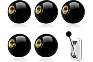 Lvjkes 5 Pezzi Manopola a Sfera Filettata M6 x 25mm, Manopola a sfera nera dado in Rame Incorporato, Ricambi per macchine utensili, macchine combinate e macchine per la lavorazione del legno