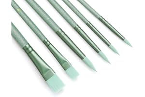 YFLLN Paint Brushes Set for Acrylic Painting,Watercolor Brushes Painting Brush Nylon Hair Brushes for Acrylic Oil Watercolor Canvases Rock Body Face Nail Miniature Detailing Drawing Art Supplies(Green)