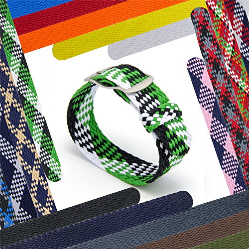 CIVO Uhrenarmband 20mm Einfach Entwurf NATO Uhr Armband Nylon Perlon Geflochten Gewebt Uhrband Edelstahl Schnalle (Black/Shamrock/Ivory, 20mm) CIVO Uhrenarmband 20mm Einfach Entwurf NATO Uhr Armband Nylon Perlon Geflochten Gewebt Uhrband Edelstahl Schnalle (Black/Shamrock/Ivory, 20mm)
