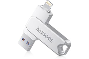 LESOGE Cle USB iPhone 128 Go Apple Certifié MFI, 3 en 1 Clé Flash Drive Photo Stick 3.0 Clef USB C Stockage Externe Lightning Cle USB pour iPhone, iPad, Mac, Android, Type-C, PC(Gris)