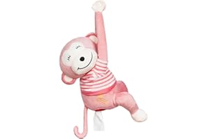 Efugadeng Taschentuchhalter fürs Auto, Plüsch Taschentuchbox, Affen-Design, Rosa, Stoff, PP-Baumwolle