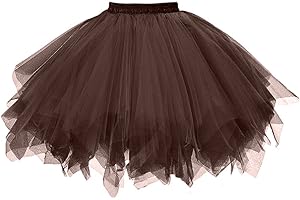GOOBGS Damen 50er Ballettrock Multi-SchichtenVintage Ballet Blase Firt Tulle Petticoat Puffy Tutu