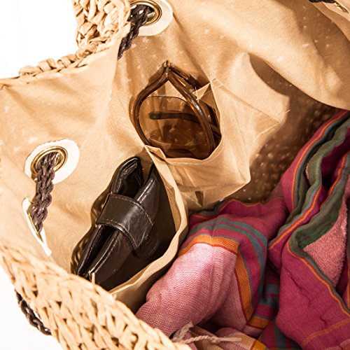 Berydale Damen Sommer Tasche aus Papier mit charmanten Strand-Charakter - 4