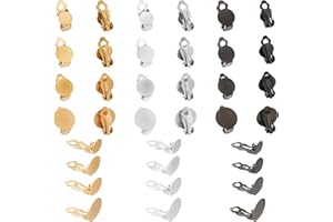 UNICRAFTALE In Acciaio Inox A clip orecchini Clip Risultati Dell'Orecchino Piatto Rotondo Vassoio Orecchini Orecchini Accessori Kit per la creazione di orecchini a cupola fai da te