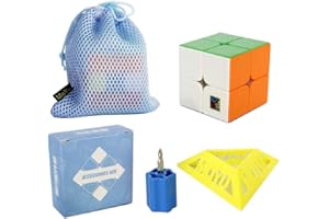 FunnyGoo Oostifun MoYu MFJS Mofang jiaoshi Cubing Classroom 2020 RS2M 2x2x2 Cube Cubing Classroom 2020 RS2M 2x2 MFRS2 M Cubo Puzzle con un supporto e una borsa cubo (Multi Color Stickerless)