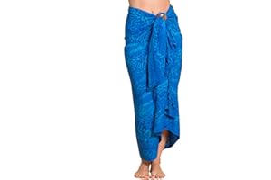 PANASIAM Sarong für Damen & Herren I 100% Handarbeit aus Indonesien - jedes Tuch ein Unikat I blickdichter Wickelrock auch extra groß I Batik m. deutschen Textilfarben I Strandtuch