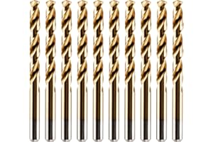 RENNIE TOOL COMPANY Box of 10 x 5mm HSS M2 Fully Ground Jobber Drill Bit Tin Titanium Nitride Coated DIN338 Standard (5mm x 86mm)