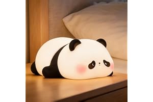 FAMIDUO Veilleuse panda mignonne, lampe pour enfants de silicone souple,veilleuse pour chambre d'enfant,gradable/minuterie,cadeaux mignons pour bébés garçons/filles, décoration de chambre