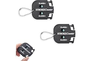 LORSENG 2 Pcs Golf Ball Counter, Golf Stroke Counter, Mini Golf Shot Clicker Counter, Golf Shot Counter, Golf Score Counter with Dial Reset Tool Key Chain for Different Kinds of Competitions and Games (black)