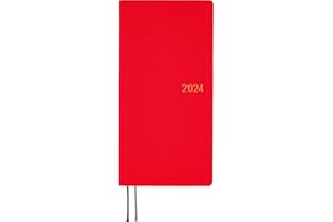 ほぼ日 HOBONICHI Hobonichi Techo Weeks Mega [angielski/wysoki i smukły rozmiar/początek stycznia 2024] kolory: słodkie jabłko, T24N0122CK1M0, Czerwony