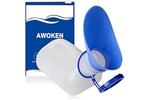 Awoken Unisex Urinal, Portable Toilet Urinal for Men and Women, Pee Bottle with a Sealed Lid and Funnel for Elderly Kids and Patients for Camping Outdoor Travel