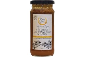 RAW POT - ORGANIC RAW BEE BREAD AND ROYAL JELLY IN HONEY - Natural Pure Unpasteurised Honey with Antioxidants & Phytonutrients for Immunity, Detox, Digestion, Energy Support | For Kids & Adults (295g)
