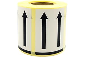 ‎MD LABELS MD Labels Warnetiketten auf Rolle -50x70mm 500St. Doppelpfeile - Seite nach oben- This way up- Pfeile Symbol- nutzbar für Versand