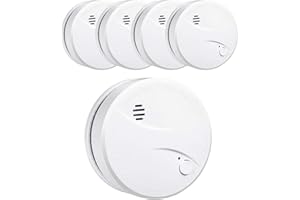 HEIMAN Rilevatore di fumo con 10 anni batteria, VdS, BOSEC, EN14604, allarme antincendio certificato CE, sensore fotoelettrico con allarme fumo di controllo automatico (5 Pezzi)