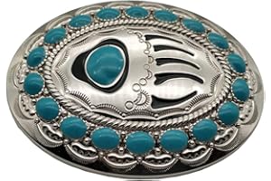 Xwest Hebilla de cinturón Turquoise Bear Claw Belt Buckle