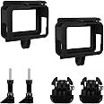 Action Camera Case Mount 2Pcs Camera Frame Case Plastic Frame Mount Case Camera Mount Housing Case with GoPro Hero 7/6/5/(2018) Action Camera Frame Mount Housing Case with 2 Long Screws Movable Base