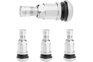 GIONAR 4 Stück Metallventile für Alufelge, Silber Stahlventile für Alufelgen, Autoreifen Ventil 11,3mm, Universale Ventilloch, Felgenventile für Auto, Motorrad, Fahrrad