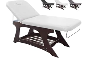 Polironeshop VIRTUS Lettino fisso in legno per massaggi centro estetico estetista (Bianco)