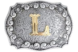 LKMY Herren-Gürtelschnallen, englischer Buchstabe in 3D, Westernstil, Cowboy-Alphabet, Initiale, Gürtelschnallen für Herren