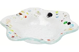 Sospiri Venezia - Small Murano Glass Flower Bowl Decorated by Hand. Home Ornament - Gift Idea for Ceremony Favor with Elegant Box (5.10x5.10 inc. Round)