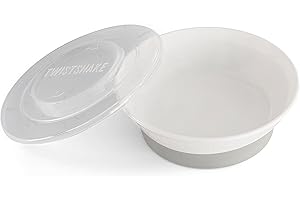 TWISTSHAKE Cuenco con Tapa Alimentación para Bebés de PP y Silicona, Bol sellado, Tazón para Bebé Plato, Vajilla, Sin BPA, 6+ Meses, Blanco