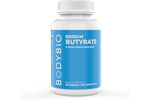 BodyBio Butyrate - Postbiotic for Gut Health, Digestive Support, Bloat, Gas & Constipation Relief, Leaky Gut Repair - Sodium + Butyric Acid Supplement for GI Wellness
