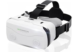 SHREVNI VR Headset for Phone, Virtual Reality Headsets VR Glasses with HD Anti-Blue Light Lenses, Compatible with 5-7 Inch Phones, Virtual Reality Glasses (White)