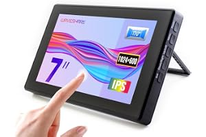 Waveshare 7inch IPS Capacitive Touch Screen 1024x600 Resolution LCD Display with Toughened Glass Cover Support Raspberry Pi 4