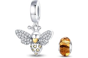 HappyStar Charme Argent Sterling 925 Femmes Perles Charm,Compatible PourEuropéen les bracelets et les colliers Charms de,Accessoires de mode Cadeaux pour femmes。