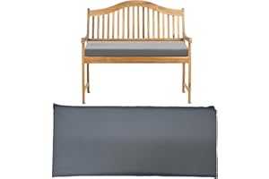 Brillars Garden Patio Bench Pad Outdoor Waterproof Water Resistant Fabric 2/3/4 Seater Furniture Swing Seat Hammock Thick Pillow Cushion (Charcoal Grey, 2 Seater)