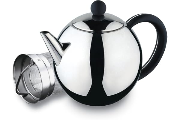 Café Olé Deluxe en Acier Inoxydable Tea Pot, Acier Inoxydable, Black Bakelite Handle, 1000ml