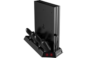 atdaraz Vertical Stand for PS4 Pro with Cooling Fan, Controller Charging Station for Sony PlayStation 4 Pro Game Console, Charger for P S 4 Video Game .