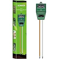 Sonkir Boden-pH-Meter, MS02 3-in-1-Boden-Feuchtigkeits- / Licht- / pH-Tester Garten-Toolkits für die Pflanzenpflege…