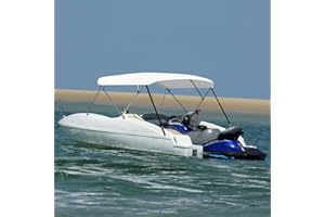 Faroom Toldo Bimini de 4 Arcos, Toldo para Barcos, Bimini para Barcos, Protección contra el Sol y la Lluvia, Accesorios Náuticos, Medidas 243 x 244 x 137 cm Blanco