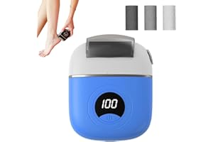 SOLONSUO New USB Rechargeable Foot Repair and Grinding Device,Electric Foot Grinder,Digital Display Foot,Adjustable Grinding Head,Electric Callus Remover Kit,Electronic Foot File with 2/3 Roller (Blue)