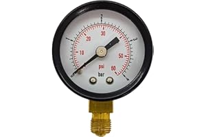 Lumonic I Manometer 0-10bar I 1/8 Zoll I Klasse 2,5 I Anschluss unten I Durchmesser 40mm I Druckmesser I für Druckluft und Wasser
