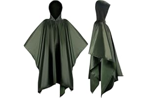 Infreecs Poncho impermeabile, Camuffamento Raincoat Phocho Parasole o Antipioggia per Escursionismo, Camminata in Montagna, Campeggio, Ciclismo, Pesca o Caccia - Camuffamento