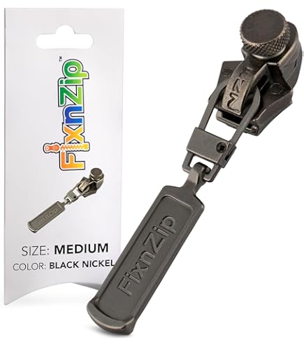 ZlideOn Rits Pull Vervanging - 1 stuk, Zilver, Normaal (L) - Instant Rits Vervanging Slider voor Plastic Ritsen