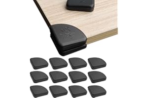 BRISKORE Protector de esquinas para bebé, color negro, silicona, 12 unidades, autoadhesivo, protección de cantos de mesa, esquinas para varios muebles, protección contra golpes para bebés, niños,