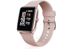 Hama Smartwatch 5910, GPS, wasserdicht (Fitnesstracker für Herzfrequenz/Kalorien, Sportuhr mit Schrittzähler, Schlafmonitor, Musiksteuerung, Fitness Armband für Damen, 6 Tage Akkulaufzeit) Rosé