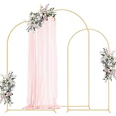 VEVOR 3 Pieces 2.4/2.2/2.0 m Background Arch Stand, Stable Structure, Gold Metal Arch Support for Wedding Decoration, Birthda