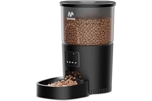 IMIPAW Futterautomat Katze, 3L Intelligenter Katzenfutter Automat, Präzise Fütterung und Einfache Steuerung, 1-10 Mahlzeiten pro Tag, Automatischer Futterspender für Katzen und Hunde