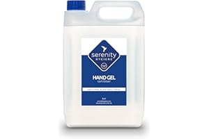 SERENITY HYGIENE Hand Sanitiser Gel - Unscented and Alcohol-Free Hand Sanitising Formula - Great for Schools, Hospitals, Home & Office - Manufactured in the UK - 5 Litre Hand Sanitizer Pack of 1