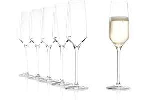 Stölzle Lausitz Bicchieri Spumante Experience 6pz, 190ml – Eleganti calici in cristallo per champagne, spumante e prosecco, resistenti e lavabili in lavastoviglie – Made in Germany