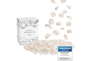 ‎MIA MILANO Mia Milano Rosenblätter Weiss getrocknet I 50 g Echte Rosenblüten ideal als Hochzeit Dekoration - Konservierte Blütenblätter (3 Jahre haltbar) Romantisches Geschenk für Frauen mit Rosenduft