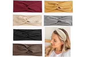 LADAYPOA Stirnband Damen Elastisch Stirnbänder Breit Verdrehte Haarband Retro Weich Headwrap Sport Yoga Stirnband, Haar-Accessoires für Mädchen und Frauen (6 Farben)