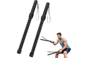 FUNLOV 2Pcs Ropeless Battle Ropes for Home Gym, Strength Training Battle Rope, Portable Workout Ropes for Muscle Building, Exercise Spring Sticks for Exercise Training Rope for Men Women